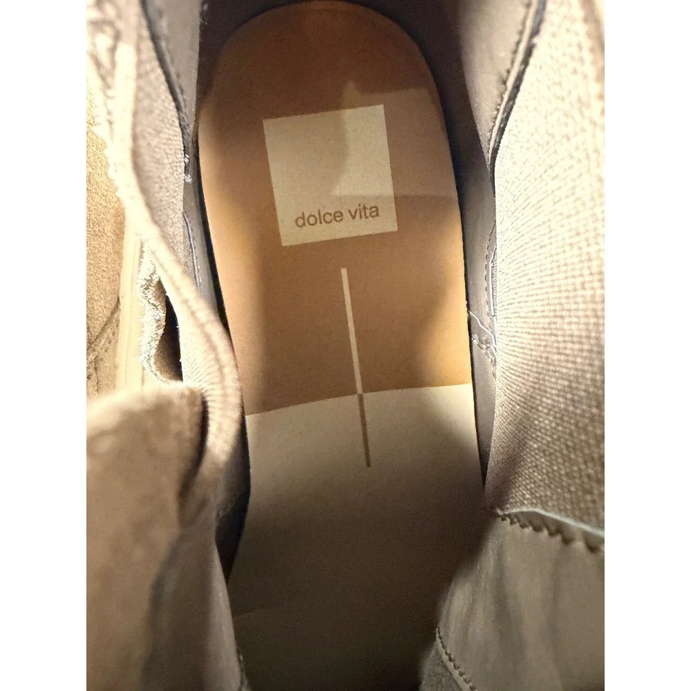 Dolce Vita Zabie Taupe Suede Hidden Wedge‎ Platform Sneakers Womens 9.5M